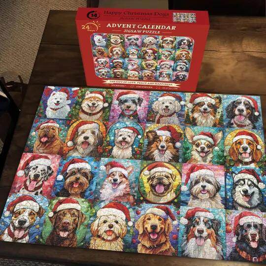 1000 piece Christmas Advent Calender Puzzle | Dog Puzzle - Goodlifebean Gifts