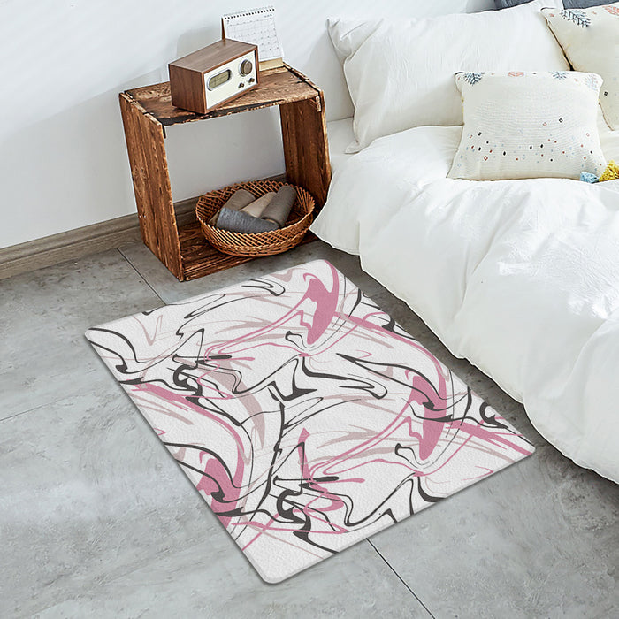 Abstract Art Line Leather Mat Soft Non-Slip Waterproof  Doormat - LeobonZone