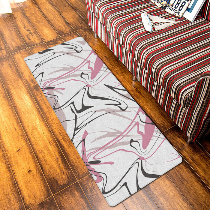 Abstract Art Line Leather Mat Soft Non-Slip Waterproof  Doormat - LeobonZone