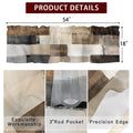 Abstract Neutral Color Blocks Kitchen Window Valance Curtain, Brushstroke Texture Rod Pocket Light Filtering Window Topper, 54 x 18 Inch, 1 Panel