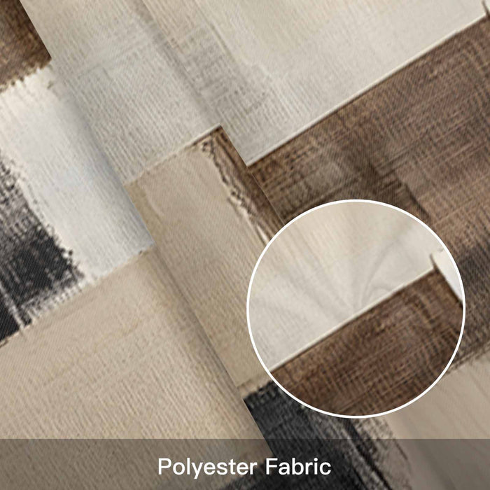 Abstract Neutral Color Blocks Kitchen Window Valance Curtain, Brushstroke Texture Rod Pocket Light Filtering Window Topper, 54 x 18 Inch, 1 Panel