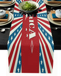 American Independence Day striped stars Table Runner Place Mats - LeobonZone