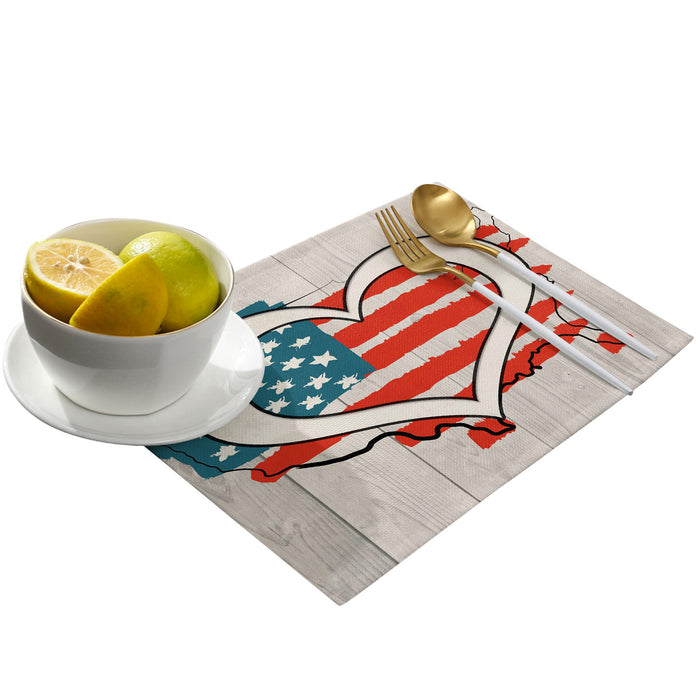 American love map flag Personalized Table Placemats - LeobonZone