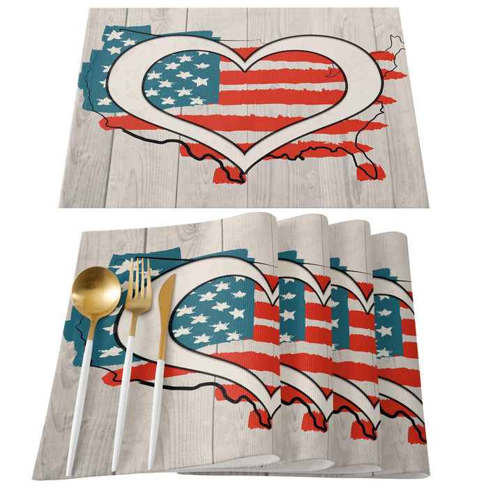 American love map flag Personalized Table Placemats - LeobonZone