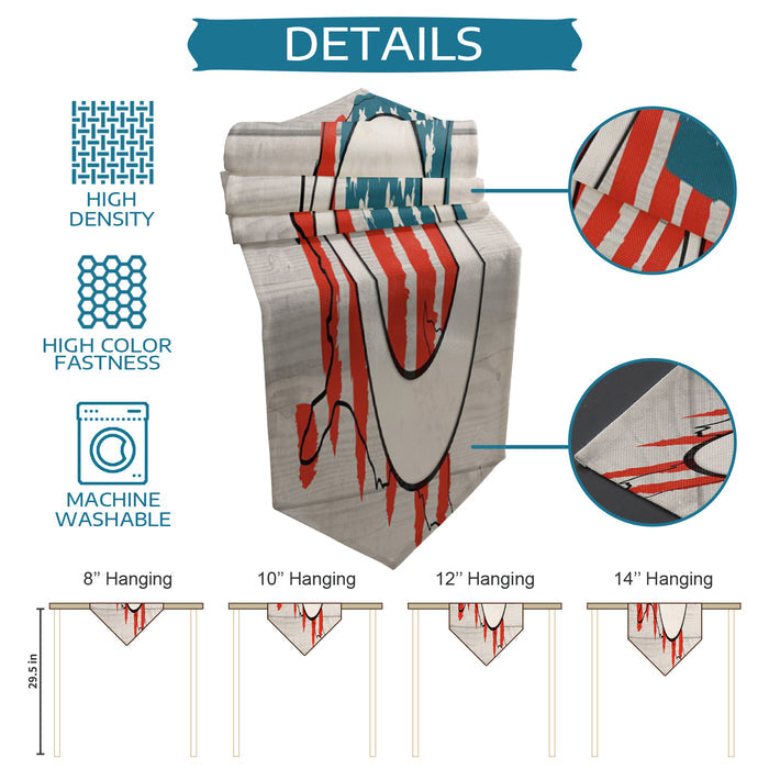 American love map flag Sharp Angle Table Runner Place Mats - LeobonZone