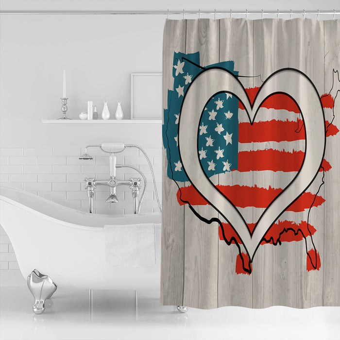 American love map flag Shower Curtain - LeobonZone