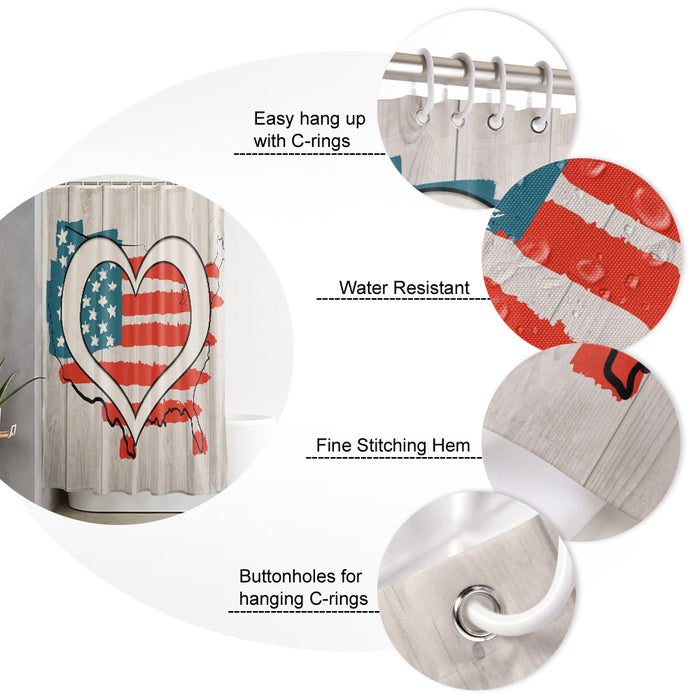 American love map flag Shower Curtain - LeobonZone