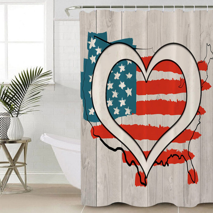 American love map flag Shower Curtain - LeobonZone