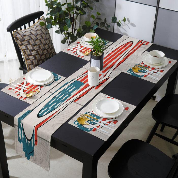 American love map flag Table Flag And Table Mat Suit - LeobonZone