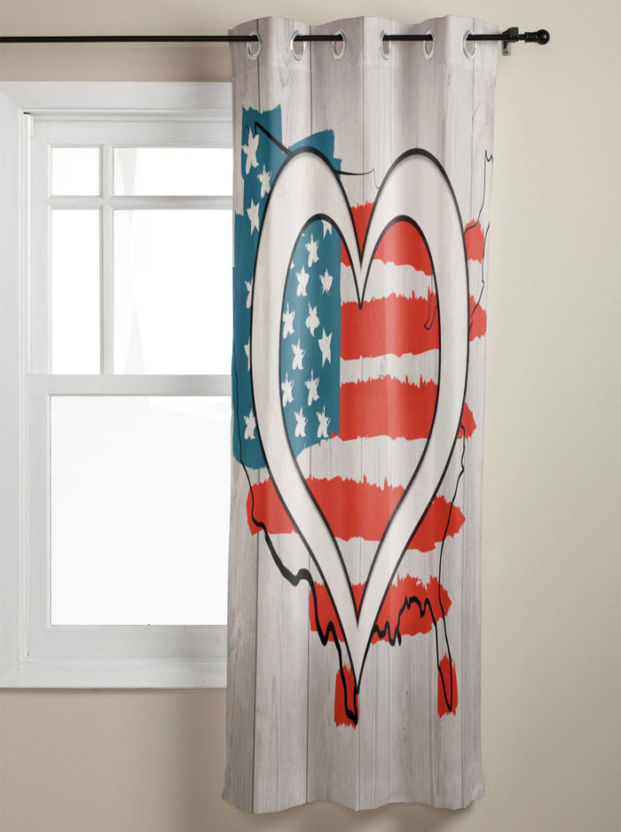 American love map flag window curtains - LeobonZone
