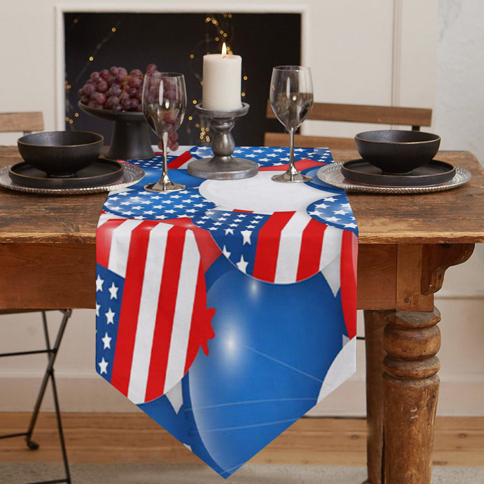 Balloon flag for independence day Sharp Angle Table Runner Place Mats - LeobonZone