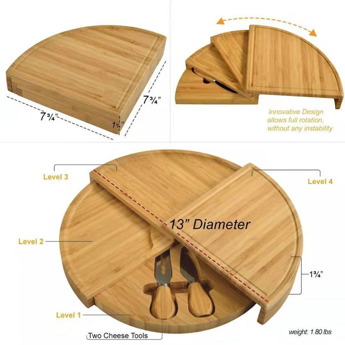 Bamboo Cheese Board - Goodlifebean Kitchen Gadgets