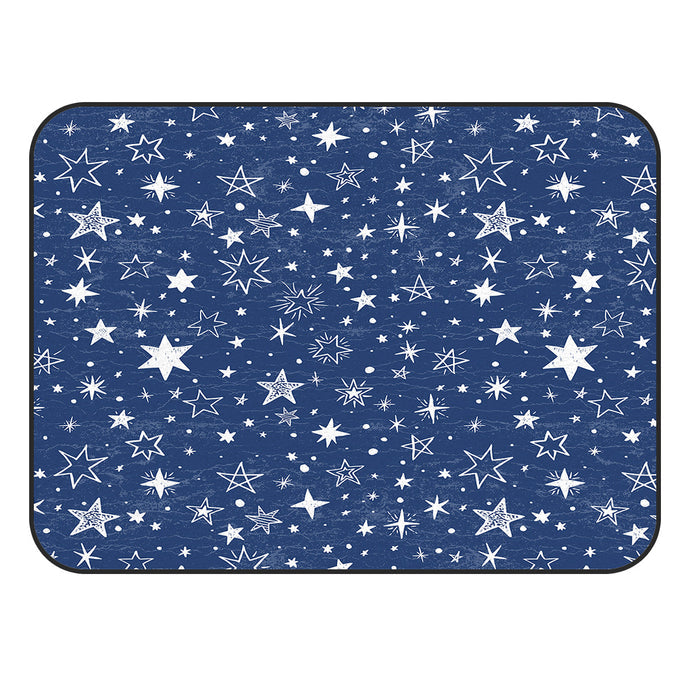 Beautiful Blue Stars Sponge Rillet Rubber Rugs - LeobonZone
