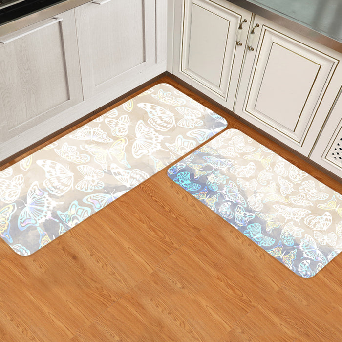 Beautiful Butterfly Circular Angle Felt Carpets Two piece set - LeobonZone