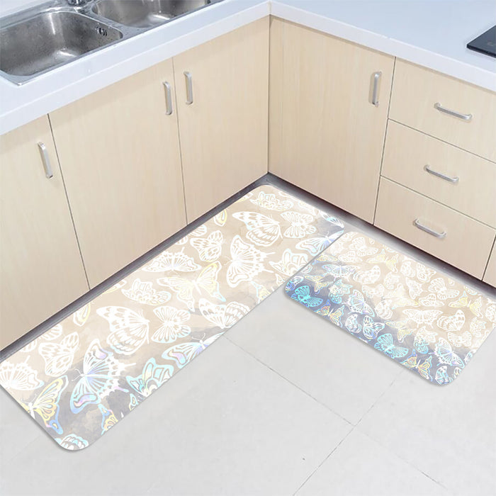 Beautiful Butterfly Circular Angle Felt Carpets Two piece set - LeobonZone