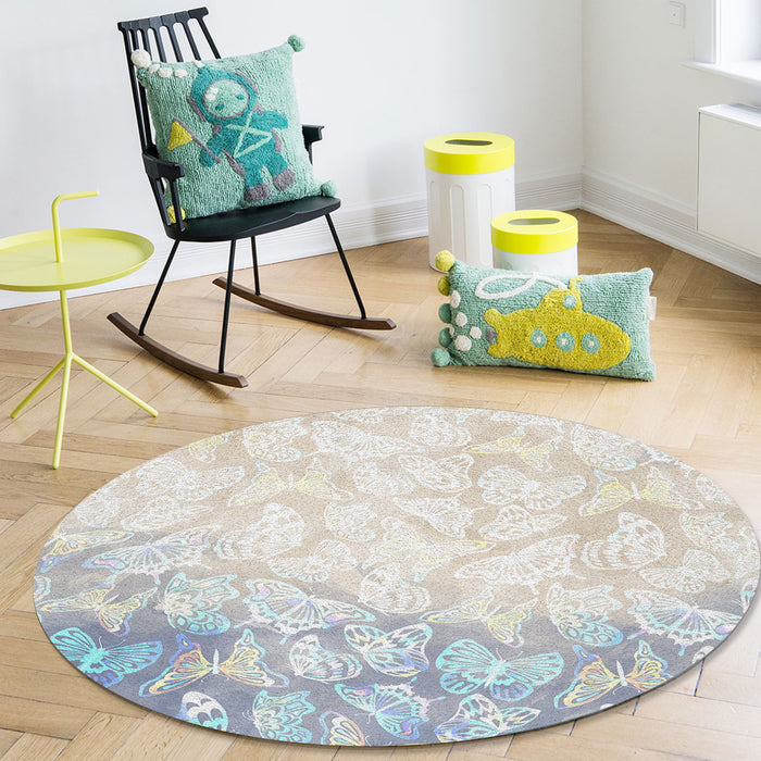 Beautiful Butterfly Circular Felt Rugs - LeobonZone