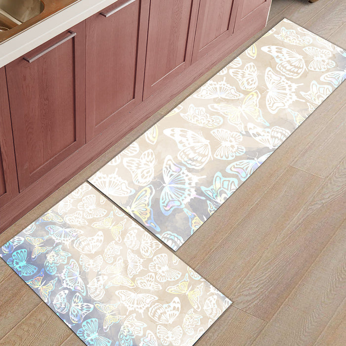 Beautiful Butterfly Right Angle Felt Doormat Two piece set - LeobonZone