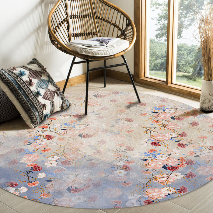Beautiful Flowers Circular Felt Rugs - LeobonZone