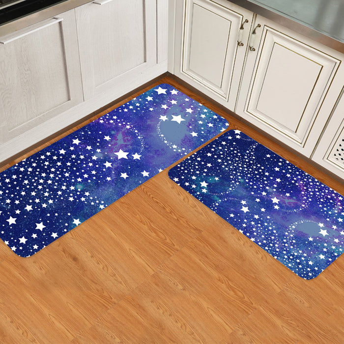 Beautiful Starry Sky Circular Angle Felt Carpets Two piece set - LeobonZone