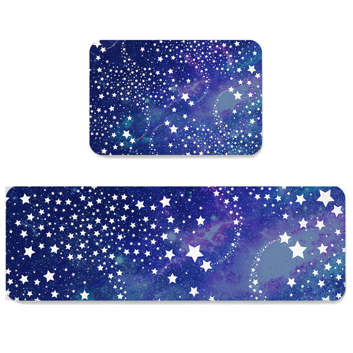 Beautiful Starry Sky Circular Angle Felt Carpets Two piece set - LeobonZone