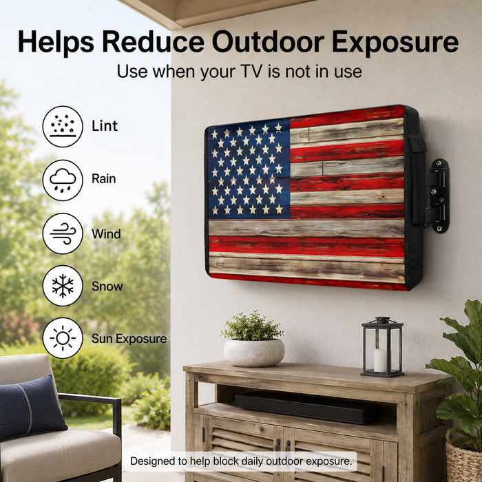 Bedliving Outdoor TV Cover for LCD LED, American Flag