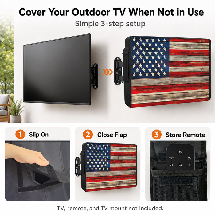Bedliving Outdoor TV Cover for LCD LED, American Flag