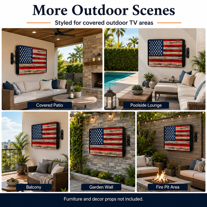 Bedliving Outdoor TV Cover for LCD LED, American Flag