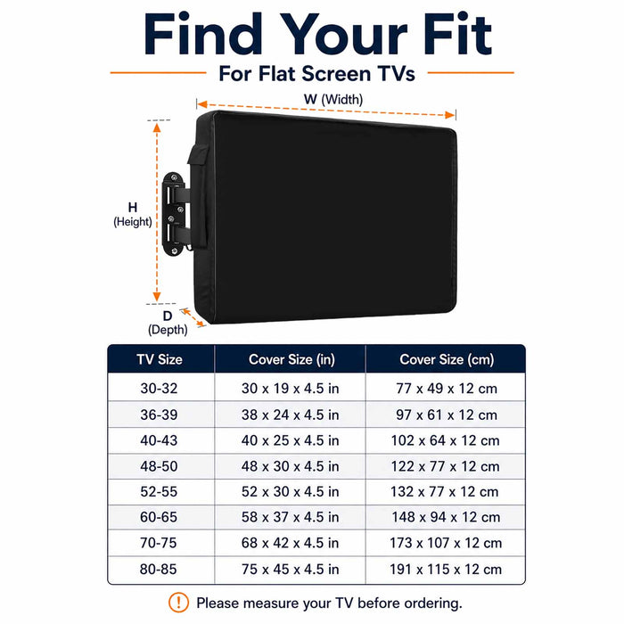 Bedliving Outdoor TV Cover for LCD LED, Black