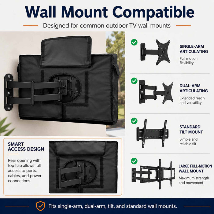 Bedliving Outdoor TV Cover for LCD LED, Black