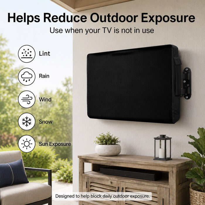 Bedliving Outdoor TV Cover for LCD LED, Black