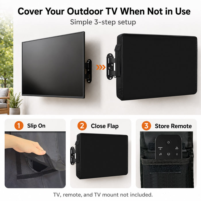 Bedliving Outdoor TV Cover for LCD LED, Black