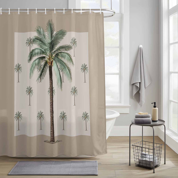 Bedliving Shower Curtain for Bathroom Coconut Palm Trees Decorative Shower Curtains Set with 12 Hooks Summer Tropical Plants Bath Bedliving Curtain Waterproof Fabric 72x72 inch