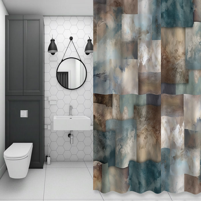Bedliving Shower Curtain for Bathroom Geometric Block Decorative Shower Curtains Set with 12 Hooks Modern Ombre Abstract Art Bath Bedliving Curtain Waterproof Fabric 72x72 inch