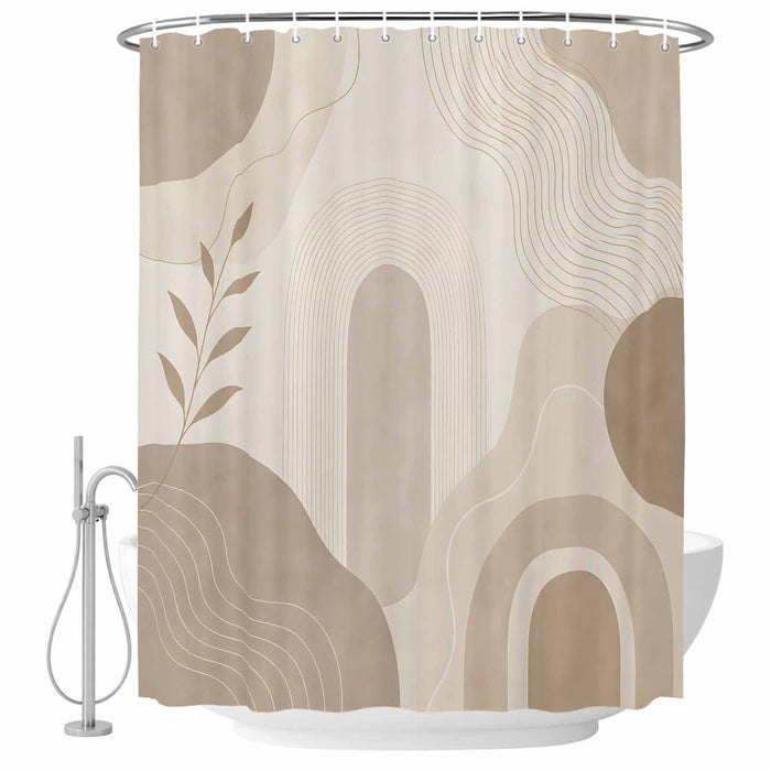 Bedliving Shower Curtain for Bathroom Taupe Arches Decorative Shower Curtains Set with 12 Hooks Lines Bath Curtain Waterproof Fabric 72x72 inch
