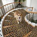 Bedliving Stair Treads for Wooden Steps, 15 Pack 8"x30" Non Slip Peel and Stick Carpet Stair Treads for Dogs, Retro Brown Leopard Print