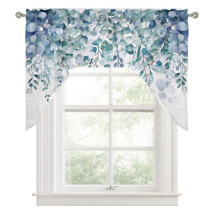 Bedliving Swag Valance for Eucalyptus Leaves & Blue Green Kitchen Bathroom Over