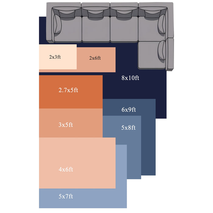 Bedliving x Washable Area Rug, Blue Gray Beige Layered Abstract Low Pile for
