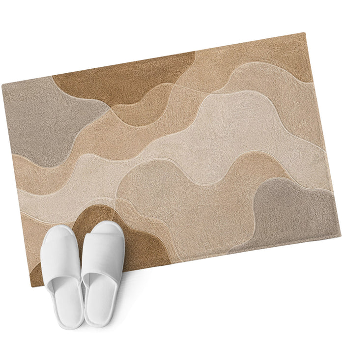 Bedliving x Washable Area Rug, Greige Beige Organic Low Pile for