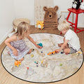 Beige Marble and granite pattern Circular Felt Rugs - LeobonZone