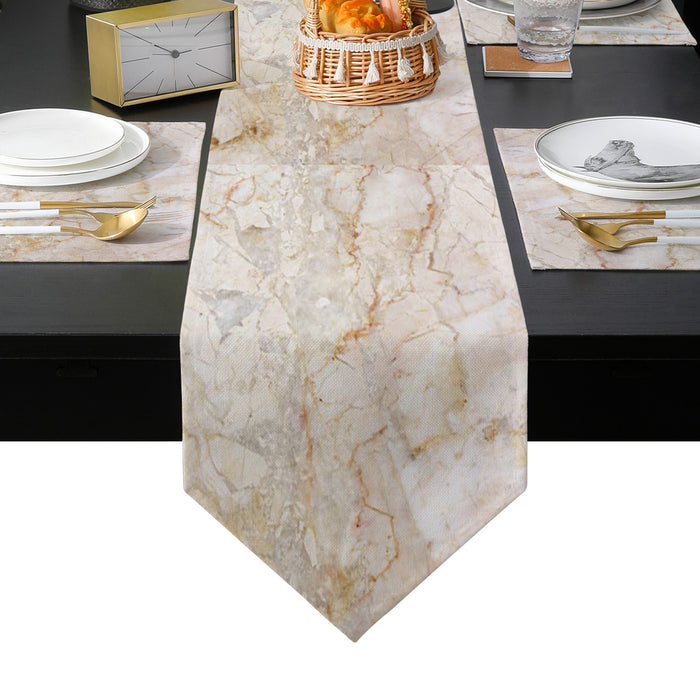 Beige Marble and granite pattern Table Flag And Table Mat Suit Sharp angle - LeobonZone