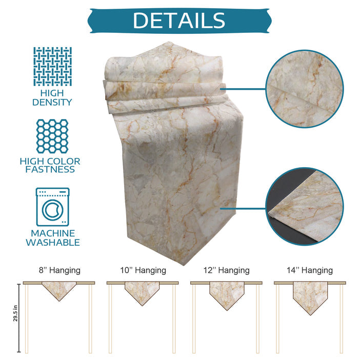 Beige Marble and granite pattern Table Runner Place Mats Sharp Angle - LeobonZone