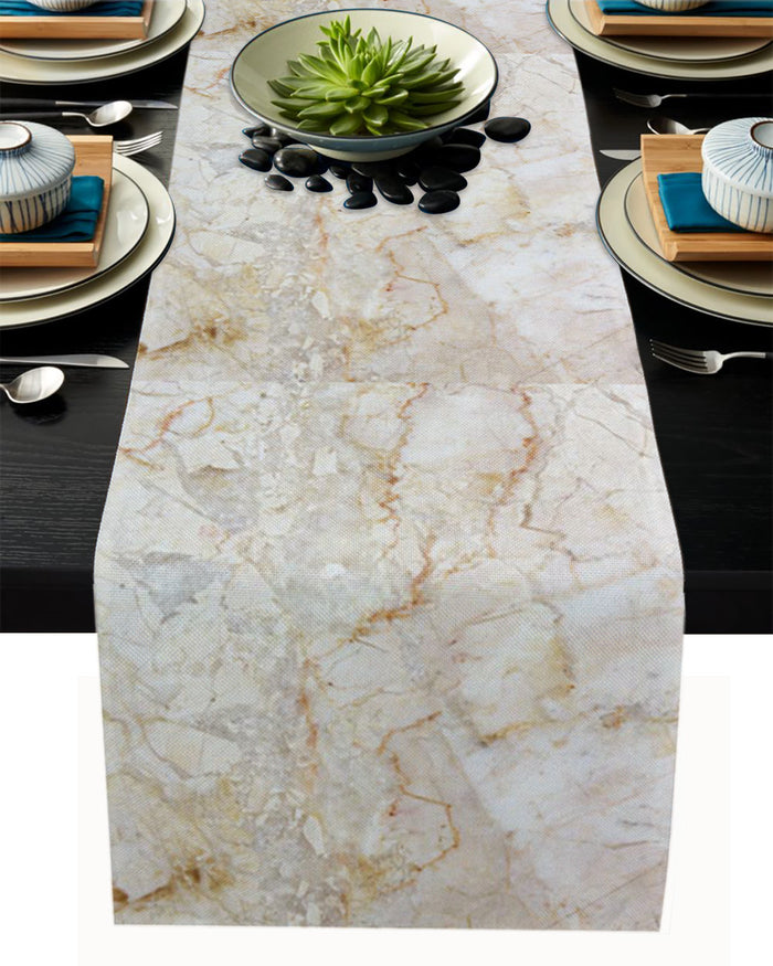 Beige Marble and granite pattern Table Runner Place Mats - LeobonZone