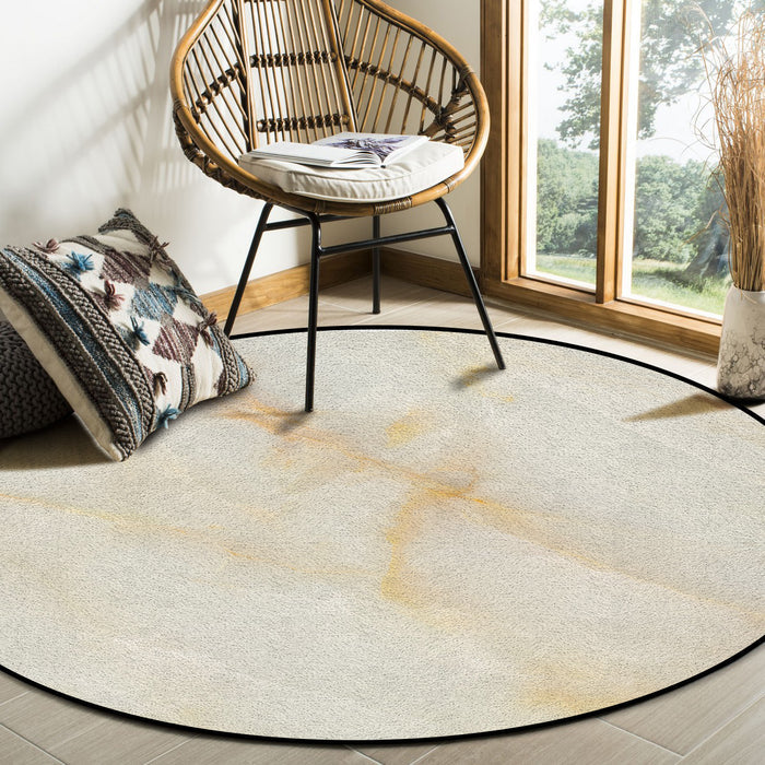 Beige Marble Texture Circular Felt Rugs - LeobonZone