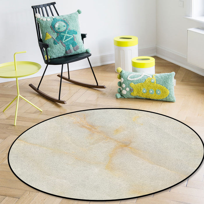 Beige Marble Texture Circular Felt Rugs - LeobonZone
