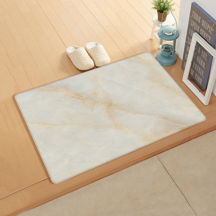 Beige Marble Texture Leather Doormat - LeobonZone