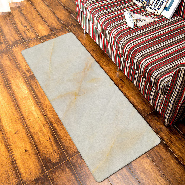 Beige Marble Texture Leather Doormat - LeobonZone