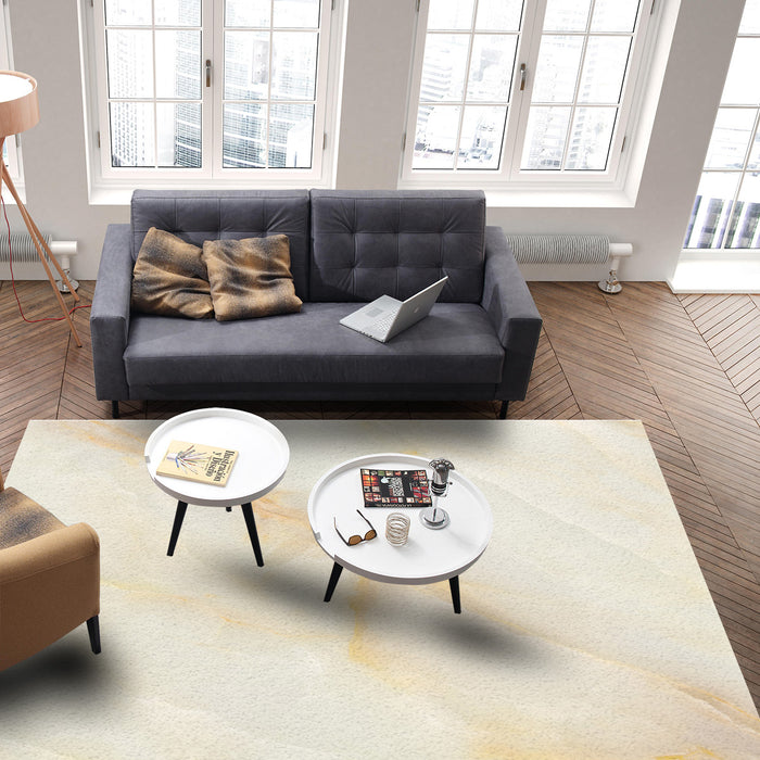 Beige Marble Texture Right Angle Felt Rugs - LeobonZone