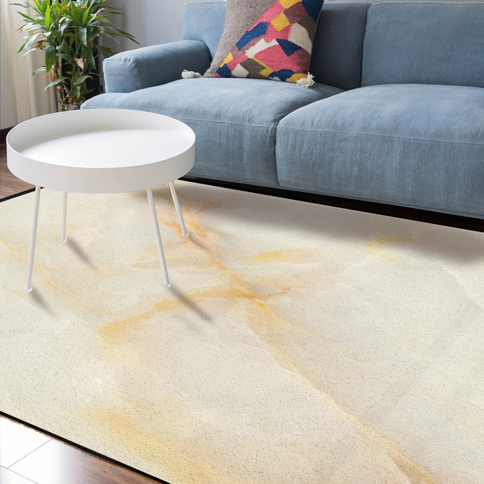 Beige Marble Texture Sponge Rillet Rubber Rugs - LeobonZone