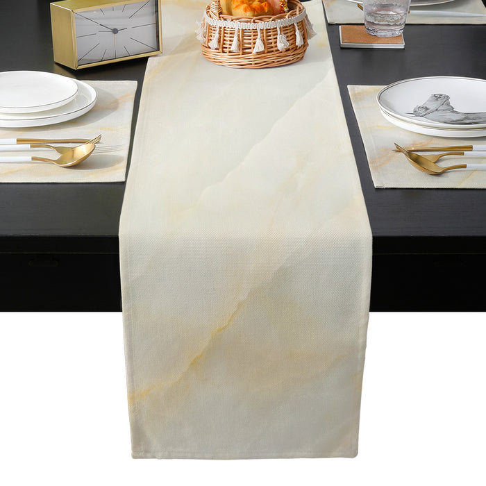 Beige Marble Texture Table Flag And Table Mat Suit - LeobonZone