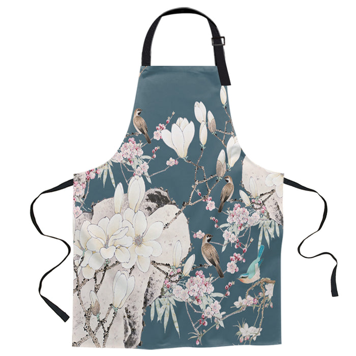 Bird painting in Chinese style Personalized Canvas Apron - LeobonZone